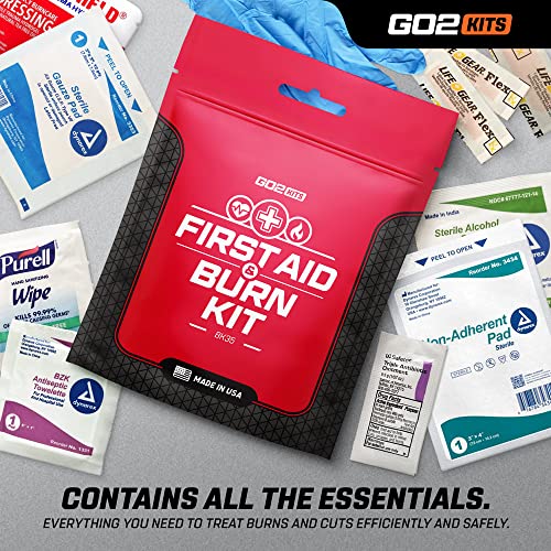 Go2Kits First Aid & Burn Kit - Complete Burn Care - 1 Pack In Compact All-Purpose Resealable Pack For Home, Office, Car & Travel (Bk35) #TOP6