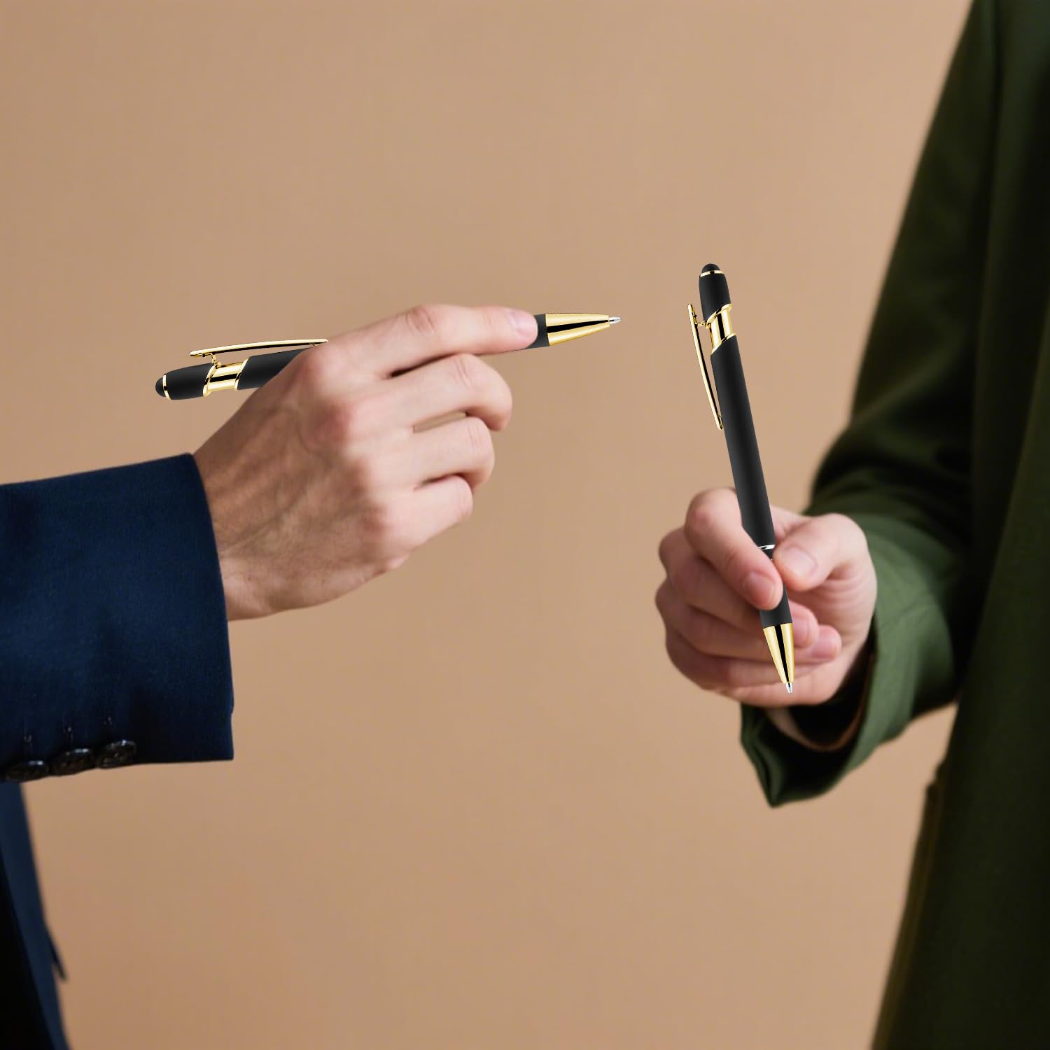 LINFANC 12 Pack Black Gold Ballpoint Pen with Stylus Tip 1 0 mm Black Ink Smooth Writing Pens — view 4