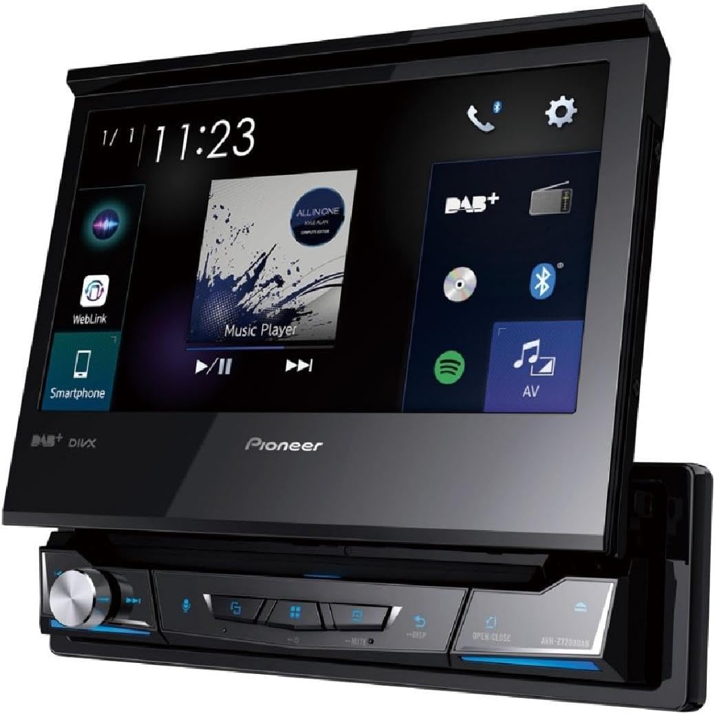 AVH-Z7200DAB 1-DIN Multimedia Player, Fold-Out 7-Inch ClearType Touch Screen, Smartphone Connection, Apple Car Play, Android Car, USB, Bluetooth, 13-Band Graphics Equaliser