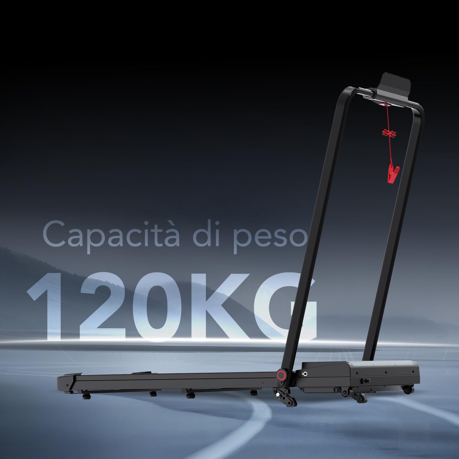 Tapis Roulant Pieghevole, 1400W Tapis Roulant Elettrico con Inclinazione 3 Livelli, Telecomando, Maniglie e Display LED, Schermo LCD, Tappeto per Corsa Compatto per Casa e Ufficio