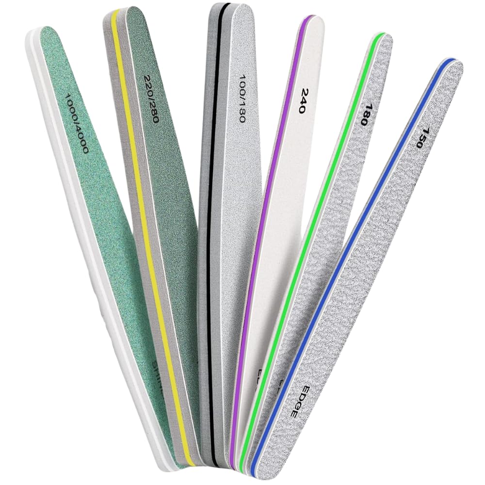 THR3E STROKES Nail File Buffer, Gel Nail File Set Professional Nail Buffer File Block Natural Manicure File Nail Polisher Washable Double-Sided-picture-18