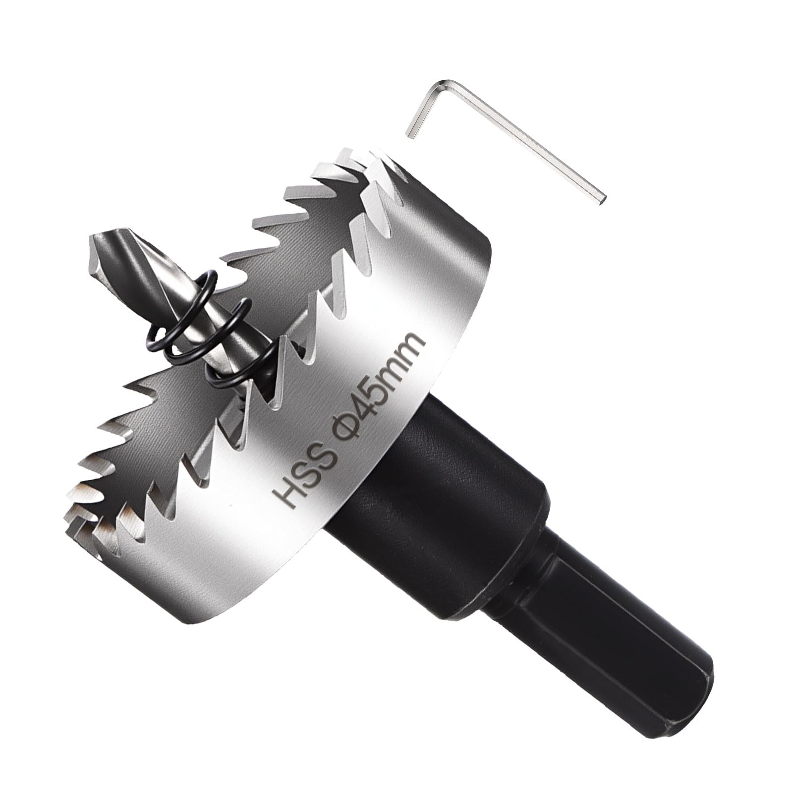 METALLIXITY Hole Saw 45mm (1-3/4"), 4241 High Speed Steel Hole Cutter with Center Drill Bit
