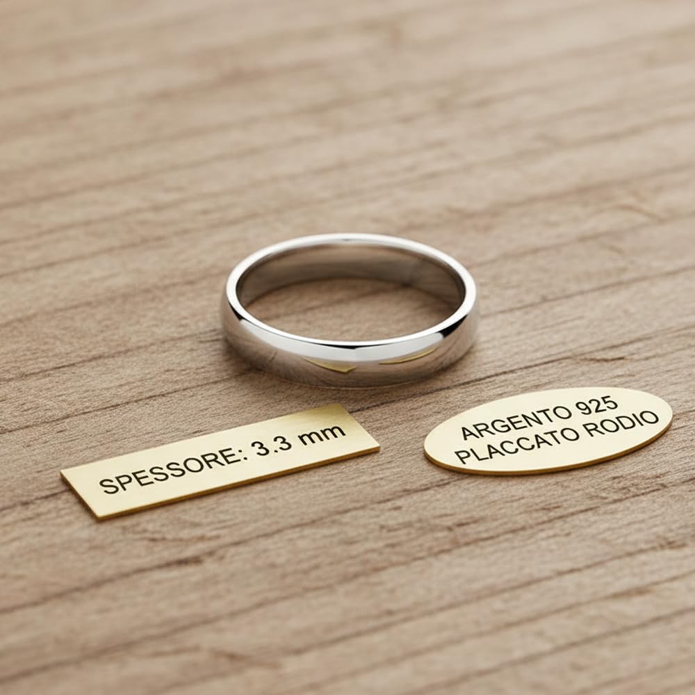 Coppia Fedine Fidanzamento Personalizzabili in Argento 925 con Incisione, 2 Anelli Fidanzamento Lui e Lei, Fedina Personalizzata Uomo Donna,Idea Regalo San Valentino Compleanno