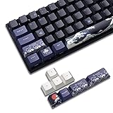 60% de Teclas PBT XVX japonesas de Ola de Kanagawa, Juego de Teclas Dye-Sub con Perfil Cherry para Teclado mecánico con interruptores Cherry Gateron MX de 61/64/66/68, Juego de 78 Teclas Gran ola de Kanagawa 78