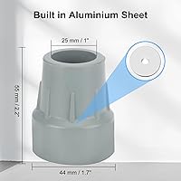 Vista 6 de supregear Puntas de bastón de goma de 1 pulgada (0.157 x 0.984 in), tapones de extremo resistentes para bastón de caminar, tapas de repuesto de 1