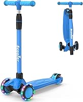 EVLIQUIL 3-Wheel Kids Scooter with Light-Up Wheels, Lean-to-Steer & 3-Height Adjustable Handlebar for Ages 3-12, 132 lbs Max