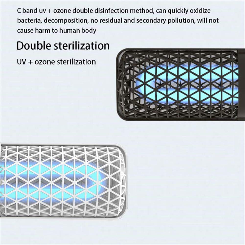 2.5W lámpara UV Esterilizador, portátil recargable ozono UVC la bombilla ultravioleta Hogar Luz de purificación de aire sistema de escritorio Luz Led,Blanco