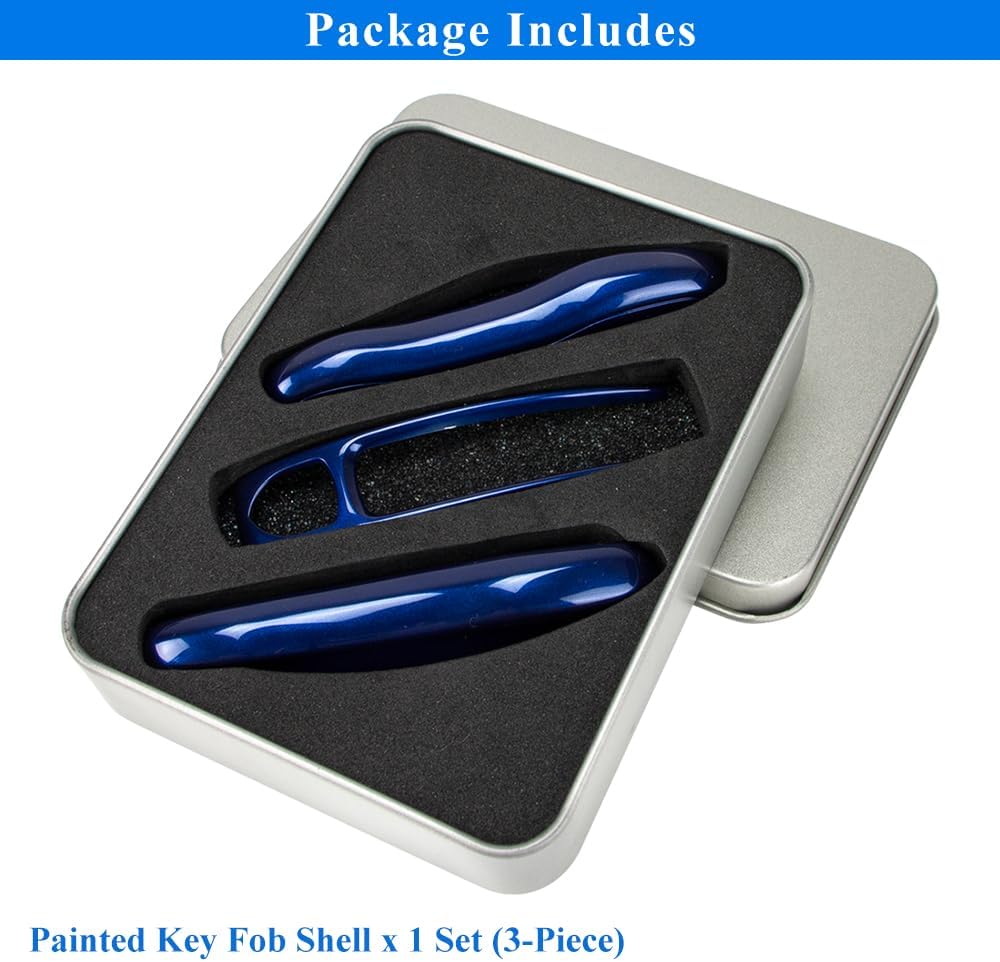 AeroBon 3-Piece Painted Key Fob Cover Compatible with Porsche Key Shell, Key Fob Shell Replacement (MK2, Gentian Blue) - Image 2