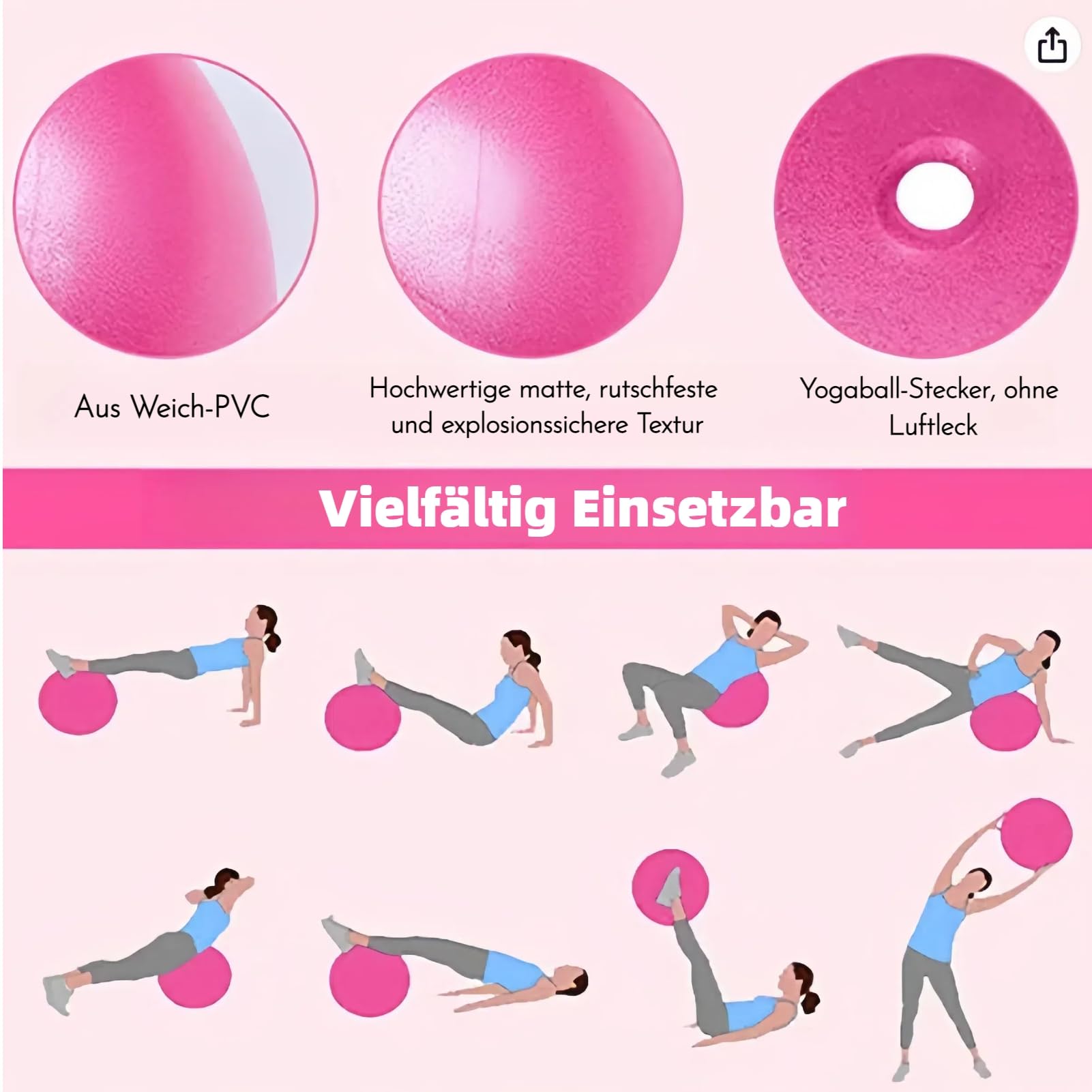 Pilates Ring Set, 8 Teiliges Pilates Set für Zuhause mit Yoga Ball,Fitnessbänder,Pilatesring und Weiterem Pilates Zubehör,Pilates Kit Fitnessgerät für Heimtraining und Studio Workout