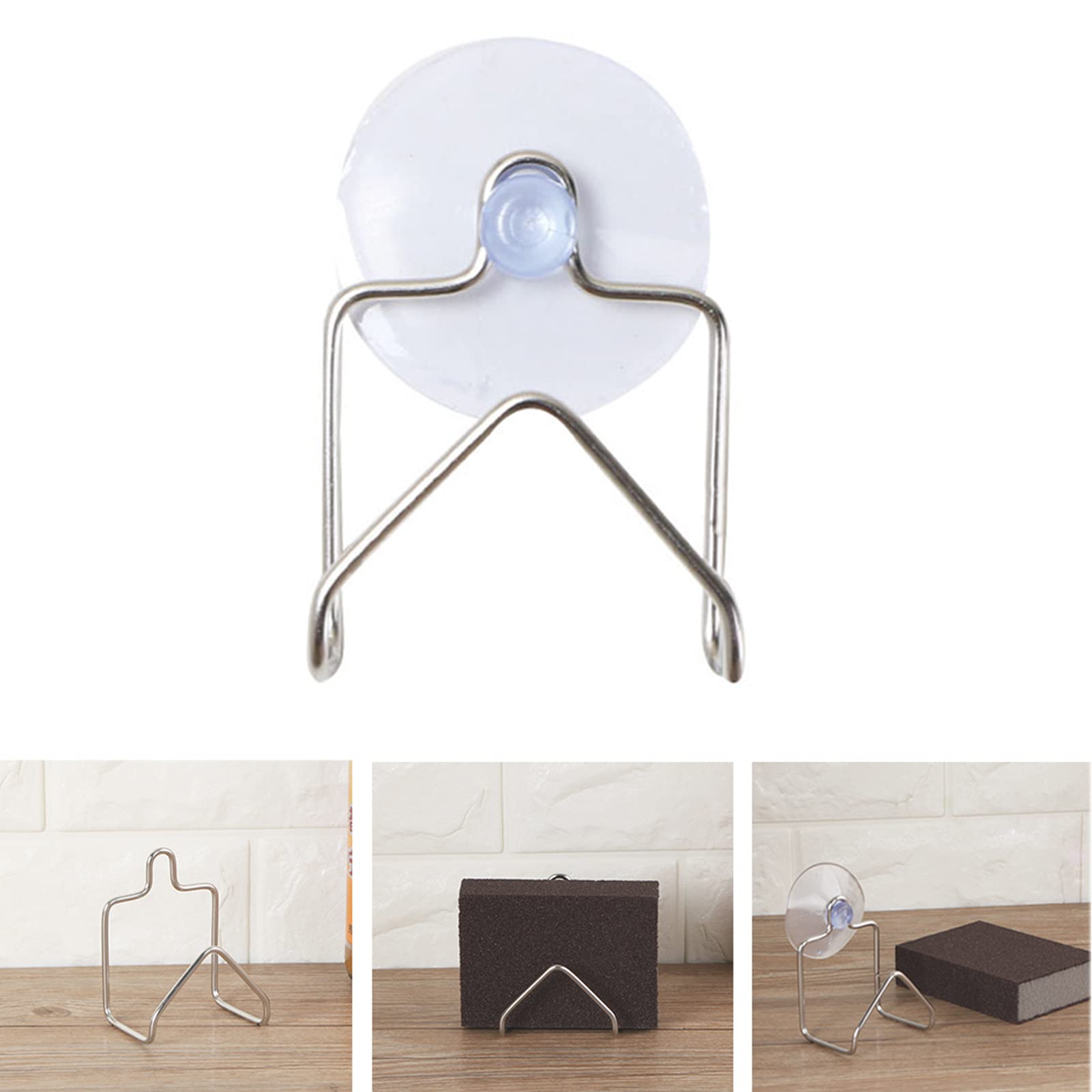 Stainless Steel Kitchen Sink Caddy Sponge Holder with Suction Cups Kitchen Organizer Rack size 7 4cm x 6cm