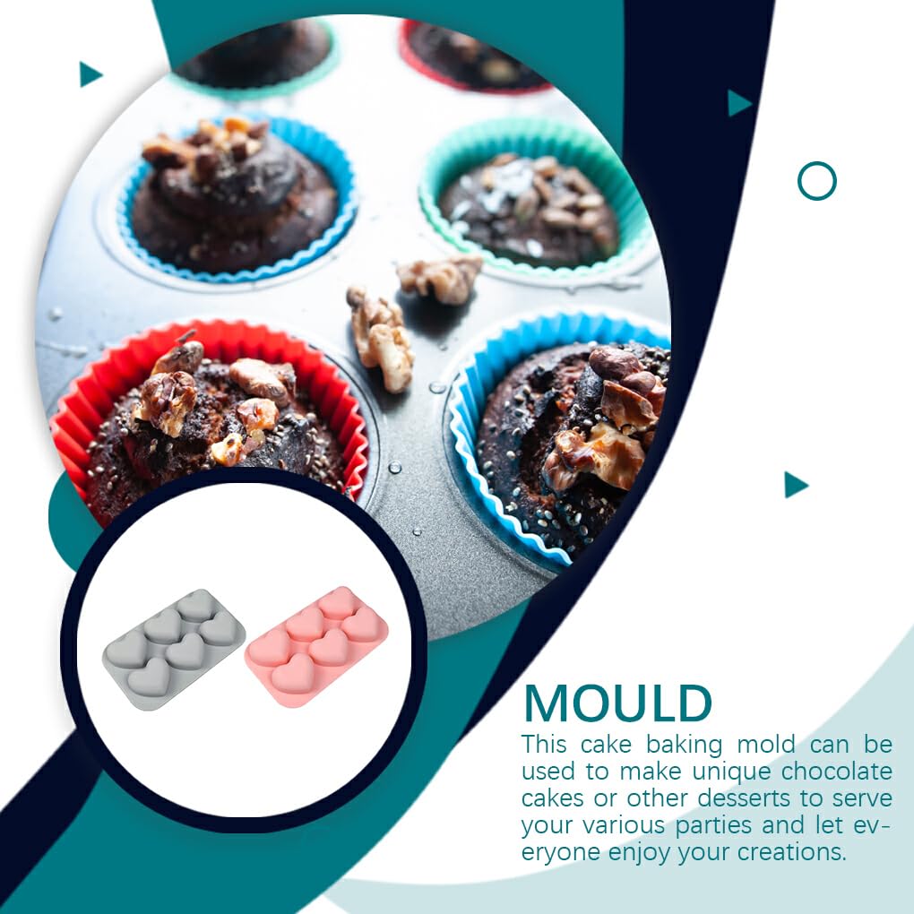 Stampo Silicone A Cuore 6 Cavità 25x25x5 Cm – Antiaderente Per Torte, Cioccolato, Saponi E Muffin