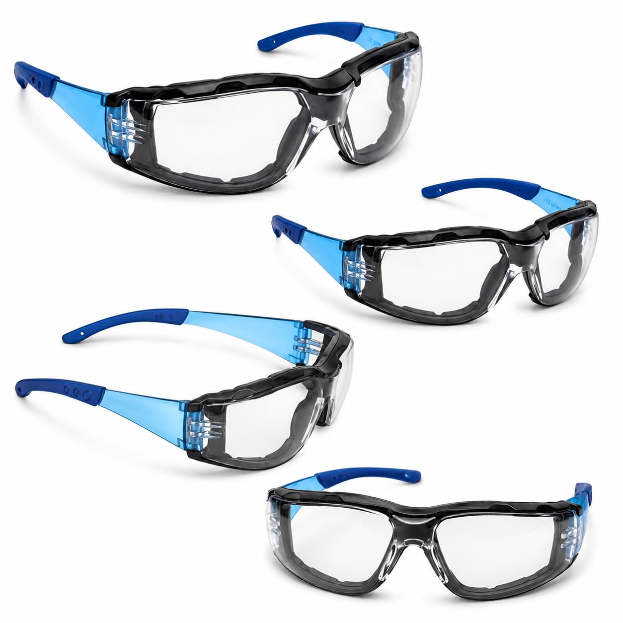 XLTXWD 4Pcs Safety Glasses for Work, Anti Fog Eye Protection, For Various Environments