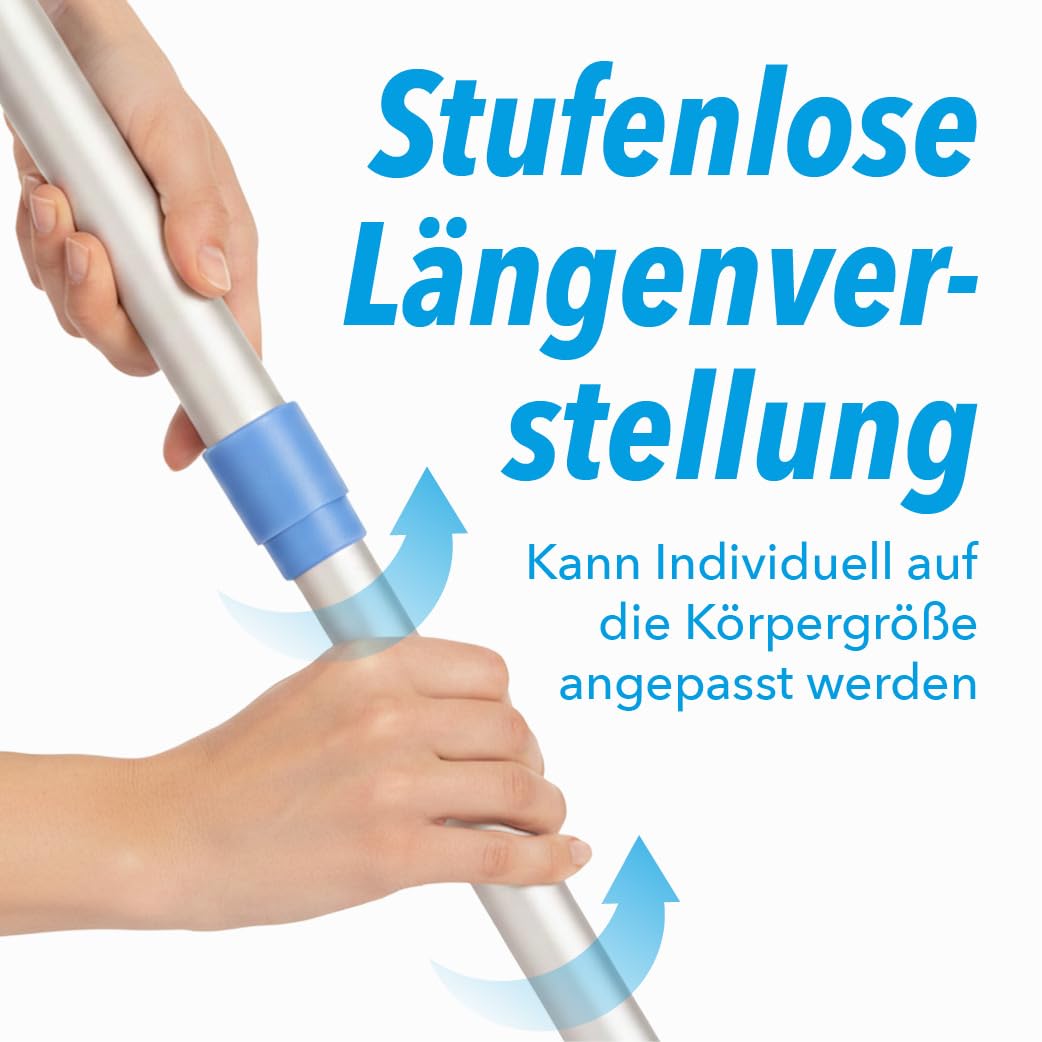 G.I.V. Bodenwischer Set 50cm Klapphalter mit Trittmechanik & Magnetverschluss + Teleskopstiel ausziehbar 88-150cm inkl. 5X Mikrofaser Wischmopp - Wischer Bodenreinigung - Gebäudereinigung