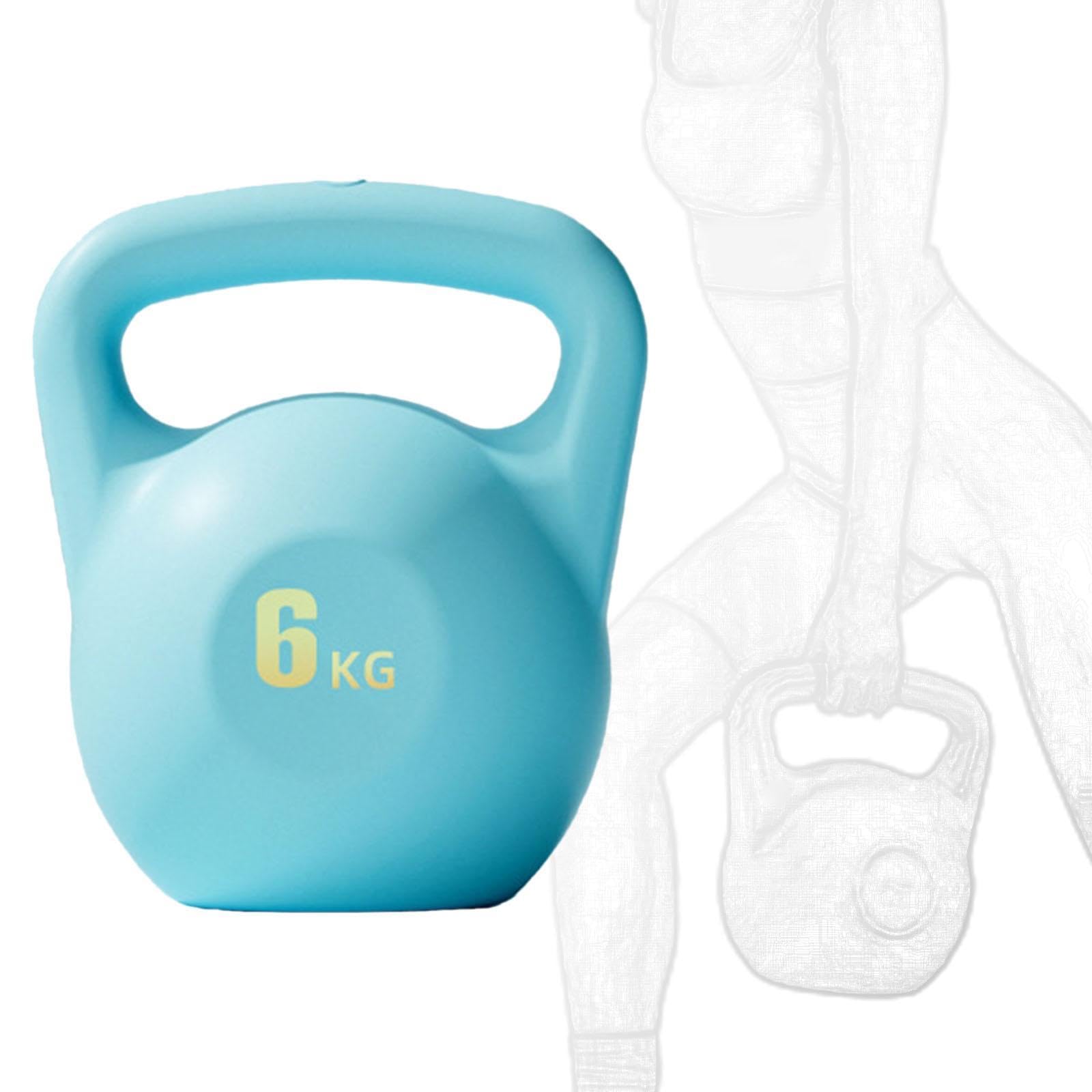 Kettlebell Autoriempito per Fitness Ed Esercizi a Casa, Blu 6 kg