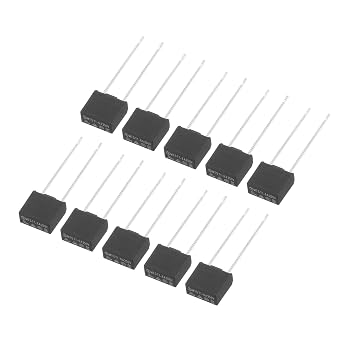 uxcell 50Pcs DIP Mounted Miniature Square Slow Blow Micro Fuse for Electronic Parts PCB LCD Repair, 1.6A 250V, Black