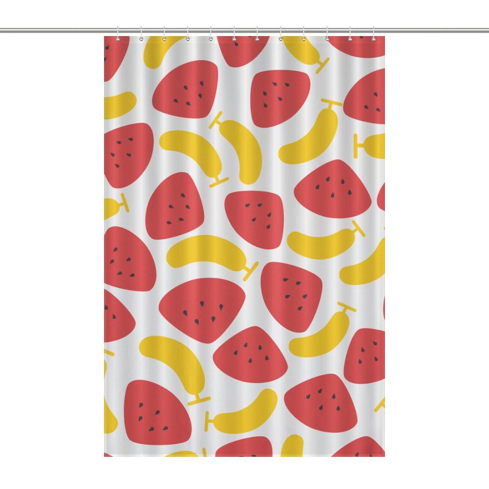 Rideau de douche imperméable motif fruits 122x183 cm avec 12 crochets pour salle de bain