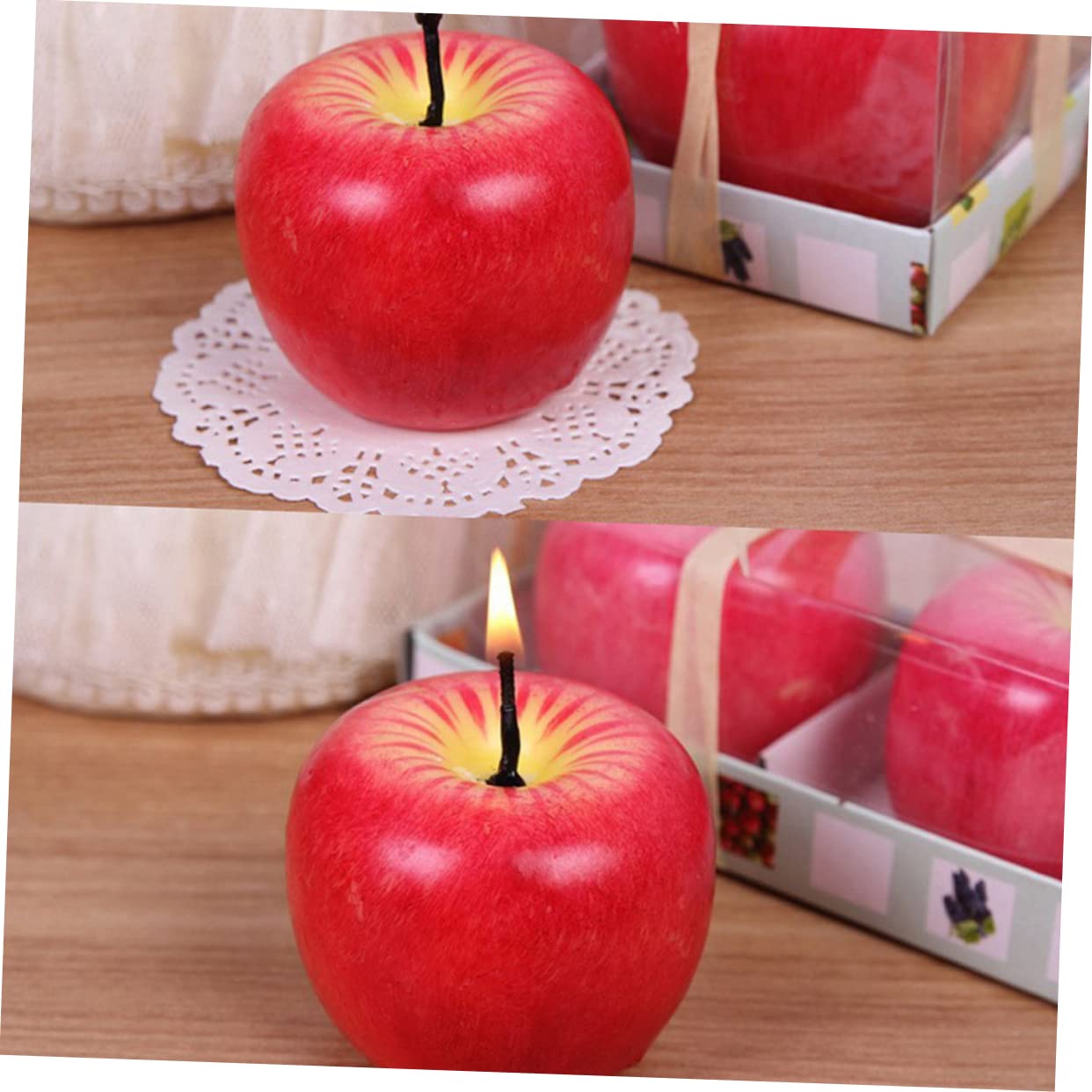 Didiseaon Delicate Artificial Candles 5pcs Simulation Fruit Candles for Wedding and Christmas Decorations