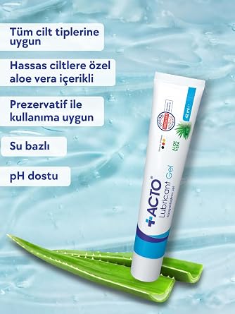 ACTO® LUBRICANT GEL 42 ml – Water Based, Skin Friendly Lubricating Gel | Transparent, Odorless and Containing Aloe Vera | Effective Against Vaginal Dryness | Compatible with Condoms and Latex Products