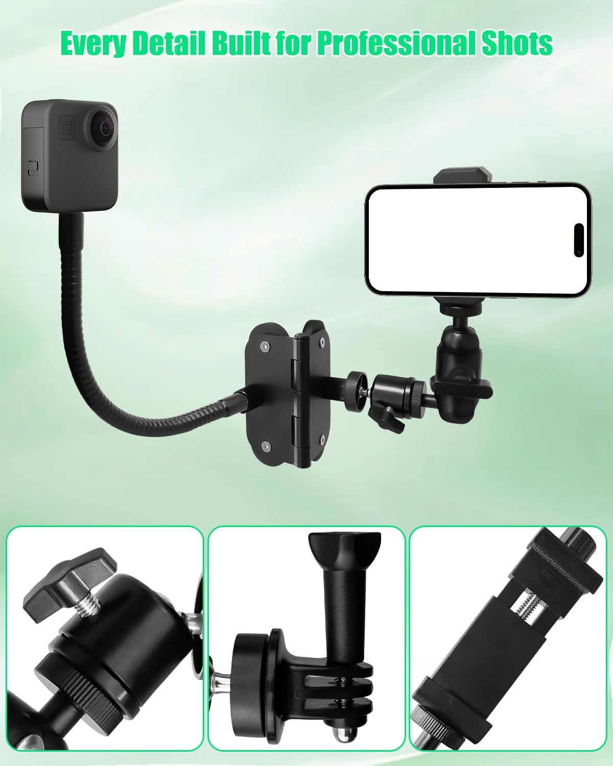 Magnetische Zaunhalterung mit 4 Magneten, kompatibel mit GoPro Mevo Start Insta360 Telefon, Game Changer Befestigungsset fest befestigt, Magnet Kamera Zaunhalter für Baseball Softball Tennis