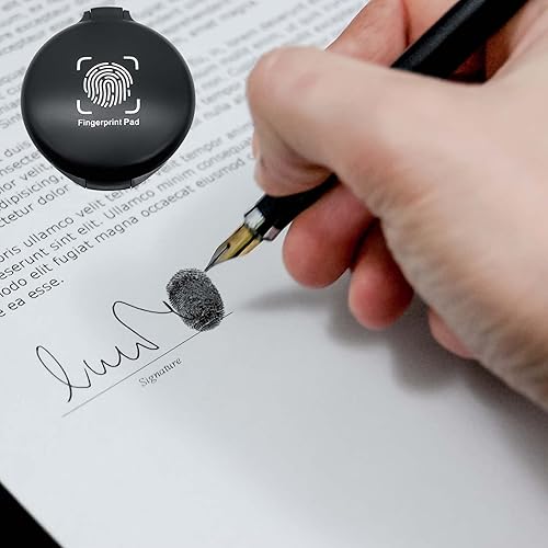 Miniatura 6 de Almohadilla de tinta de huellas dactilares, almohadilla de tinta negra para suministros notariales, kit de huellas dactilares portátil para