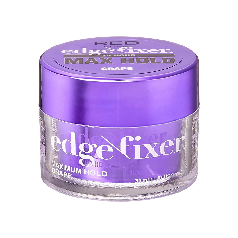 Red by Kiss Edge Fixer 24 Hour Maximum Hold Edge Wax No Flaking Biotin B7 Infused Hair Gel 1.01 fl.oz