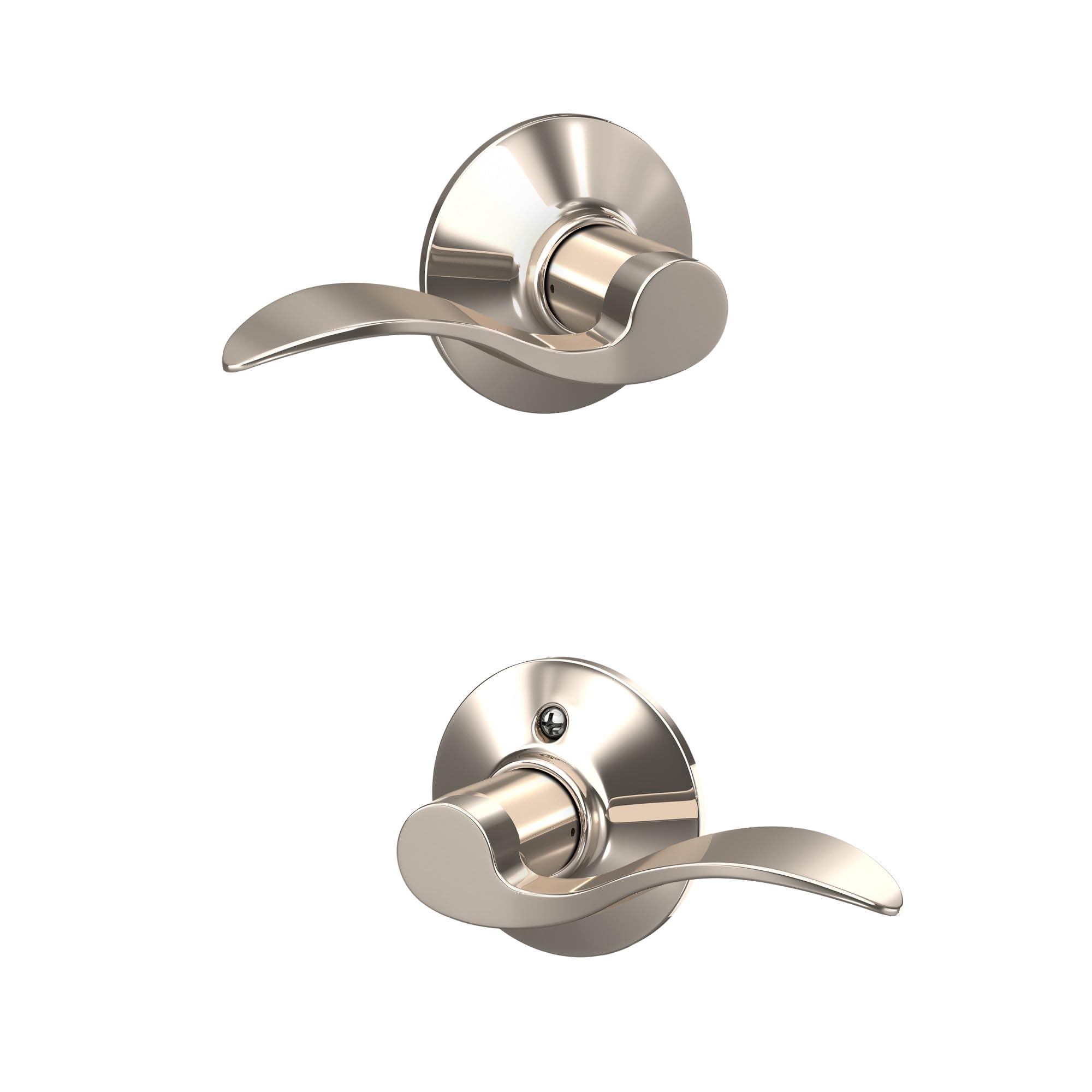SCHLAGE Accent Lever Hall and Closet Lock in Polished Nickel - F10 ACC 618