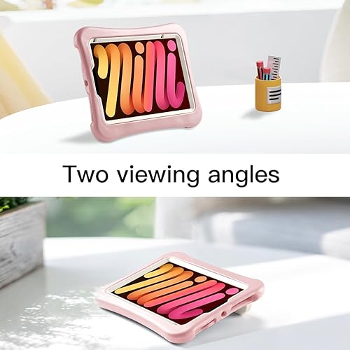 Miniatura 8 de Funda para niños para iPad Mini 7 (A17 Pro) 2024iPad Mini6 2021, ligera, resistente, a prueba de golpes, a prueba de caídas con asasoporte, funda