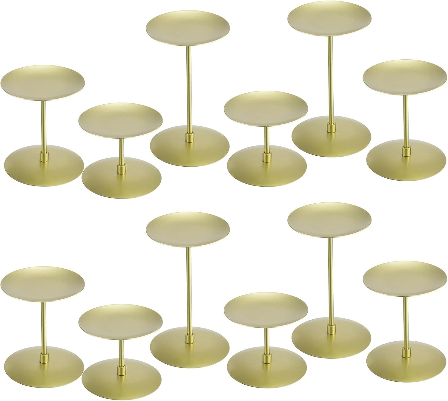 YOKIVE 4 Set Candelabra Candle Holders, Table Stable Base | Great for Farmhouse, Decor Party, Gold, Multiple Size