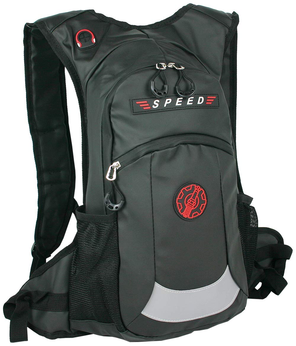 BAG STREET Zaino Impermeabile per Moto e Bicicletta – Zaino Ergonomico da Motociclista con Cintura Pettorale e Lombare, Nero