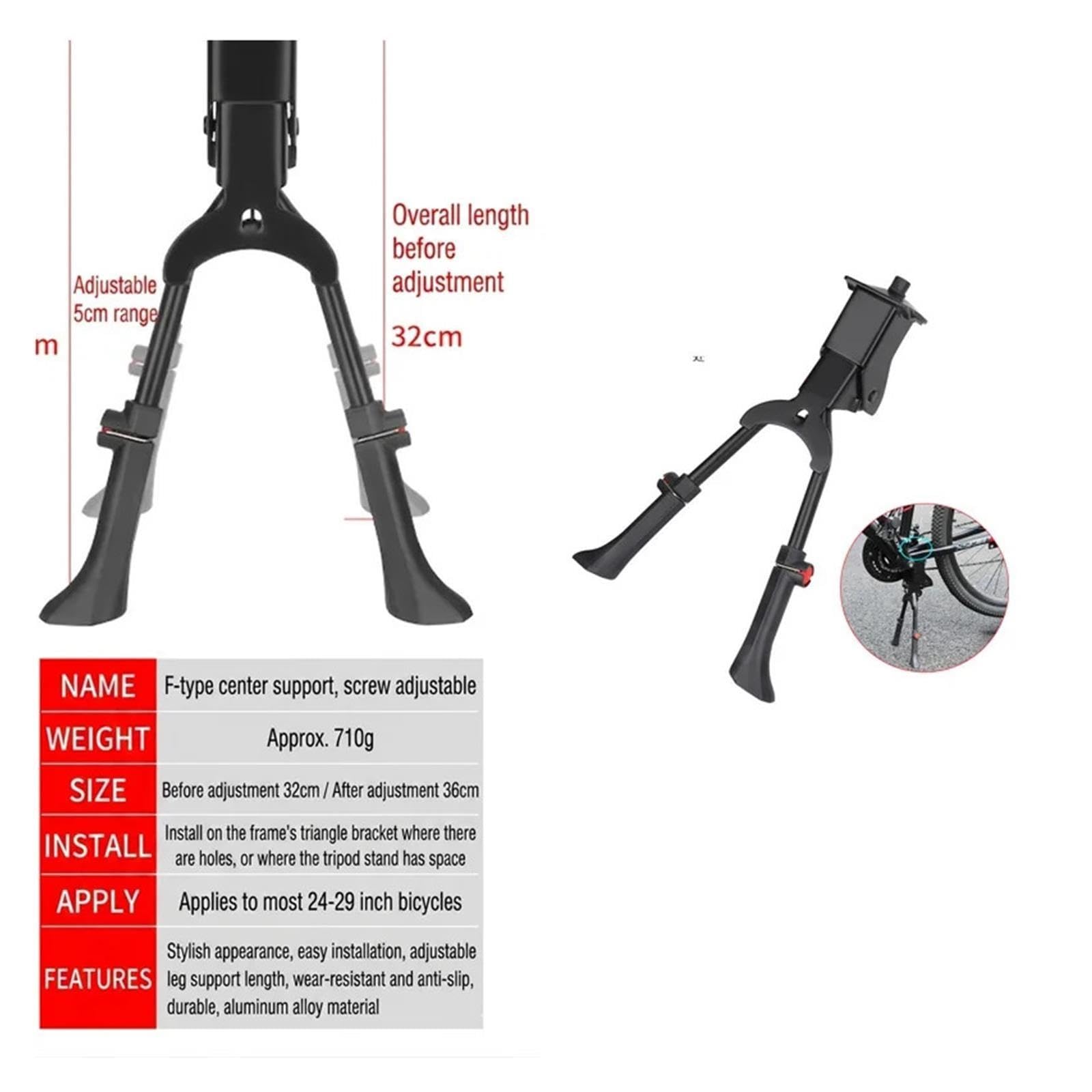 1 Soporte Ajustable for Bicicleta en Forma de U.