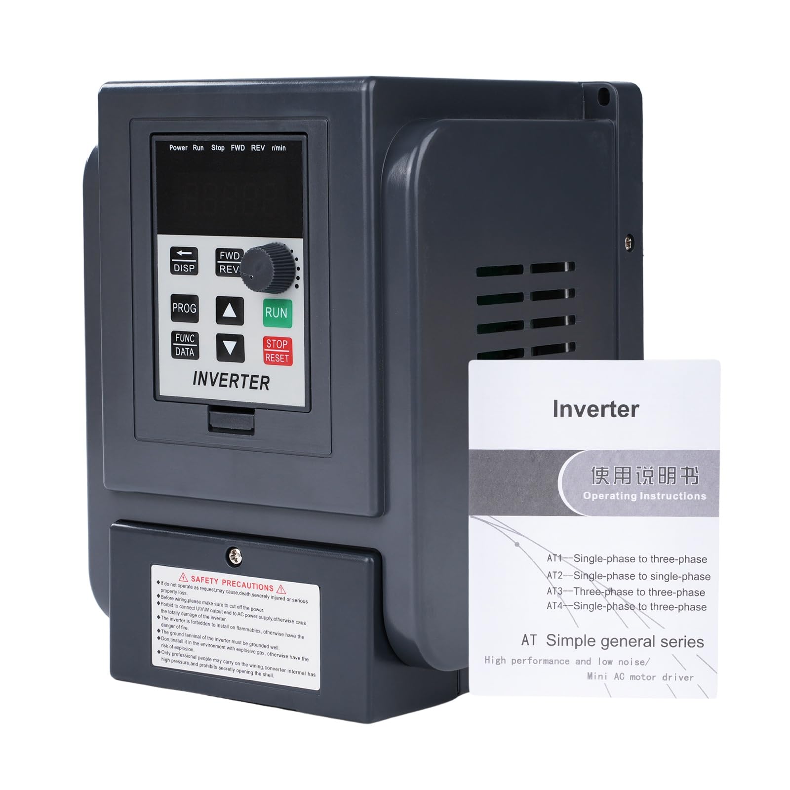 Jadeshay Variatore di Frequenza VFD 2,2KW 8A Inverter 220V Monofase a 380V Trifase Regolatore di velocità del Motore 50/60Hz per Controllo velocità Motore Mandrino