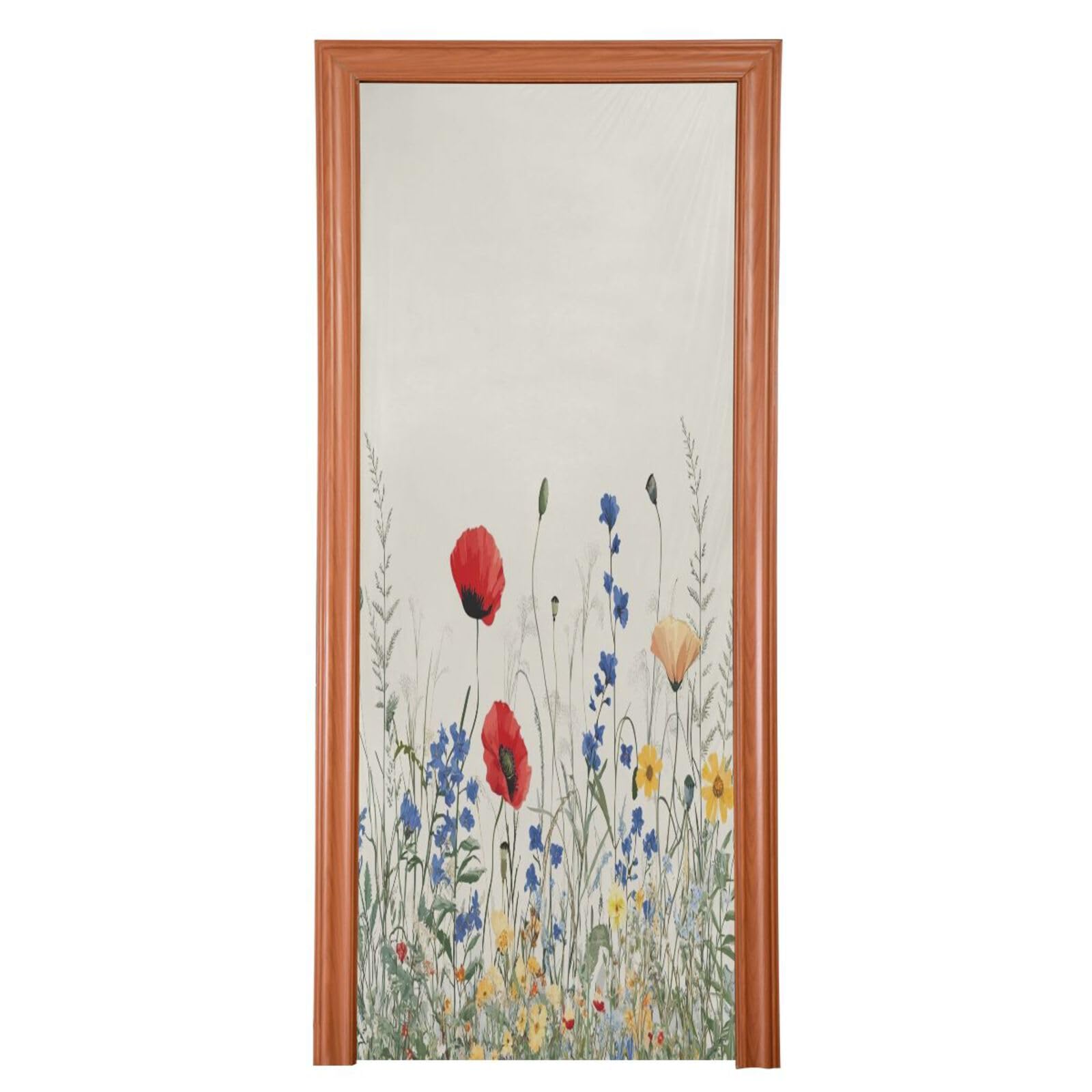 FLildon Colorful Wildflowers Door Cover Decoration, Party Accessory Porch Decor for Festive Ornament Room Door Covers 35 x 79 Inch