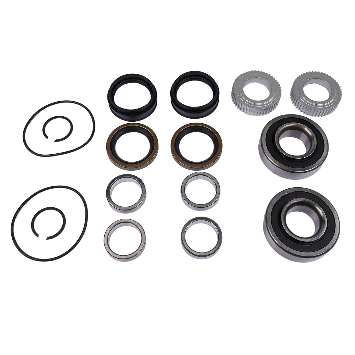 ABS Rear Wheel Bearing Seal Ring Kit Replacement for 1969-2006 Toyota 4Runner Tacoma Tundra T100 Pickup Crown Part# 42423-20010, 90363-40068, 43517-35010, 90310-50006, 90313-54001