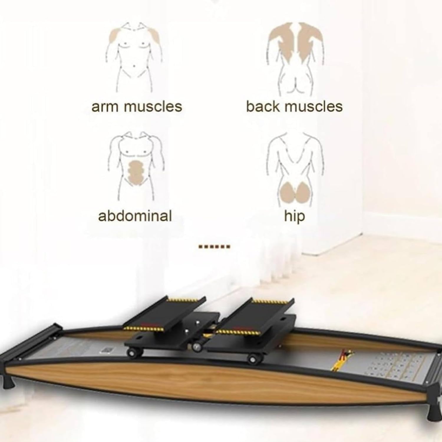 Máquina de esquí Profesional for Interiores, máquina Ejercicio con Resistencia Ajustable 0 a 100 kg, Cardiovascular multifunción