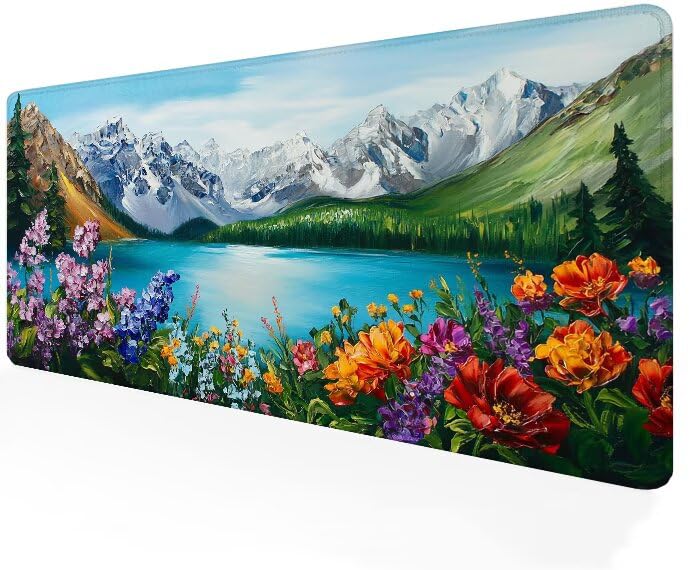 Tapis de souris gamer friction modérée grand format 900x500mm sous main bords cousus