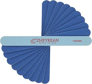 Empyrean Premium Nail Files | Made in USA | Coarse 120/240 Fine | Professional's Choice | Disinfectable Washable Reusable | Blue