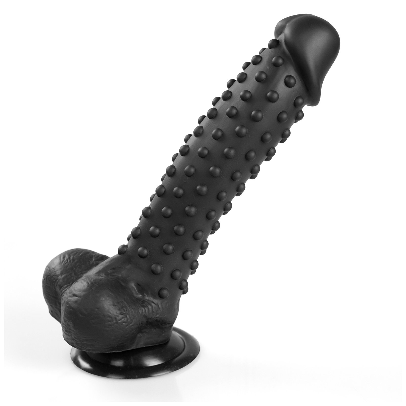 „CROCODILE“ Relistico dildo in SILICONE di 25,0 cm per sensazioni forti - La VENTOSA rende possibile la PERFETTA TENUTA SENZA MANI - Magic Wand Dildo per giochi sessuali anali e vaginali, nero