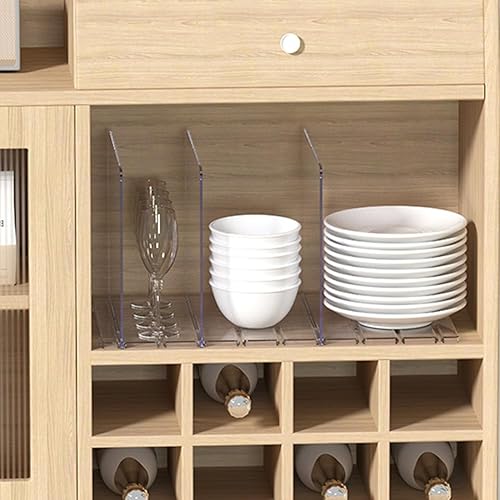 Miniatura 7 de Organizador de 5 piezas para armario, separadores de estantes acrílicos, organización de armario, separador de bolsos transparente ajustable,