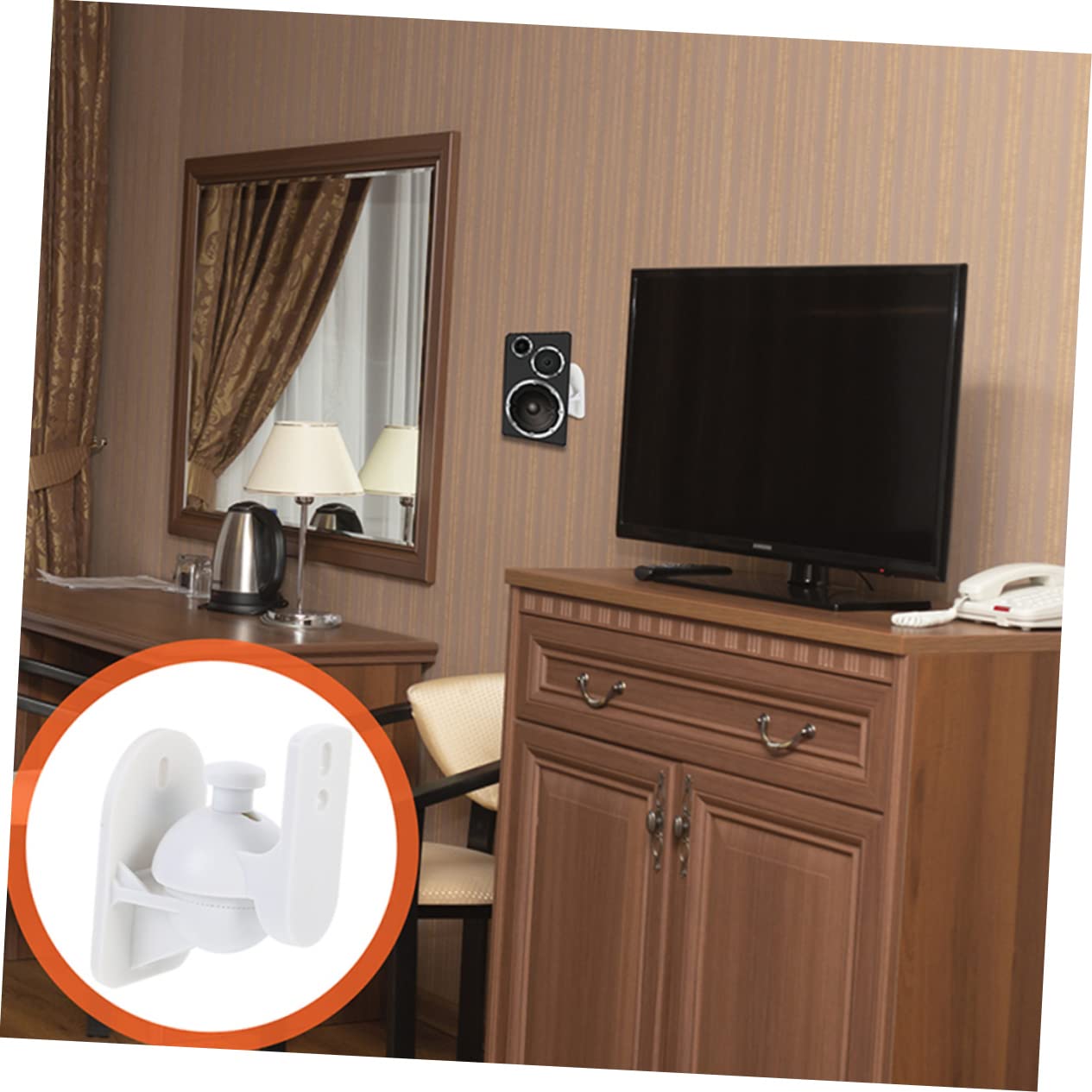 Homoyoyo 4 pièces Support Mural pour Enceintes Supports Ajustables Rotatifs pour Montage Mural Brackets Pratiques et Durables pour Enceintes Murales