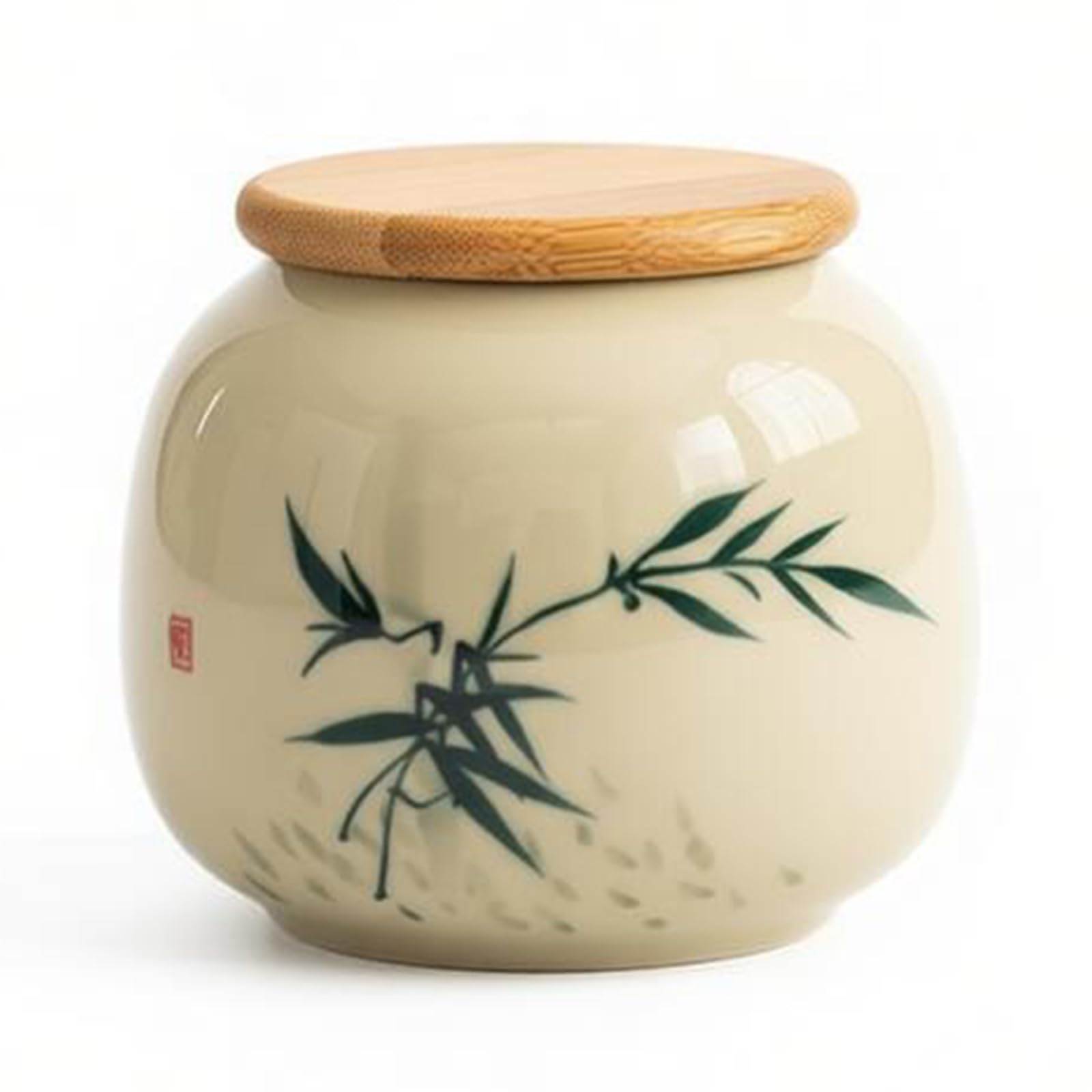 UpGBRF Chinese Hand Painted Ceramic Canister 250ML Ceramic Jar with Lid,H