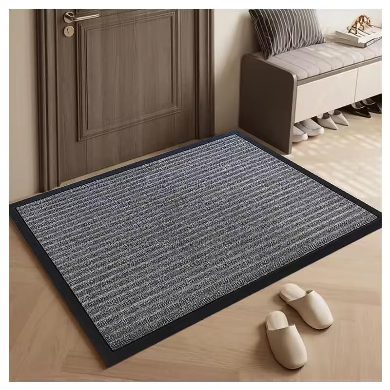 Image of Front Door Mat Indoor Outdoor Entrance, 2 x 3 Feet All-Season Waterproof Doormat for Entryway, Heavy Duty Commercial Floor Mat, Fade Resistant, Rubber Back, Low Profile, Easy Clean, Grey