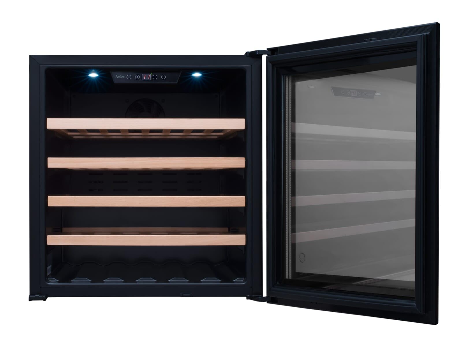 Amica WK 341 210 S Einbau-Weinkühlschrank/Weintemperierschrank/schwarz/max. 40 Bordeauxflaschen/VinoOptima System™