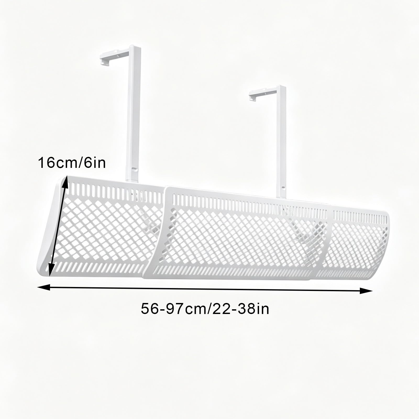 Deflettori Condizionatore, Estensibile, per la Direzione del Flusso d'Aria | Materiale ABS, Design a Fori Fitti, per Casa e Ufficio, Struttura Stabile (Bianco, 56–97x16cm)