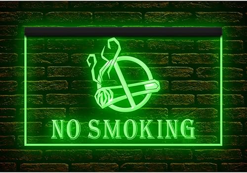 Miniatura 4 de 120016 - Letrero de neón con luz LED para prohibición de cigarrillos en la zona de no fumar (16 x 12 pulgadas, 16 colores por control remoto)