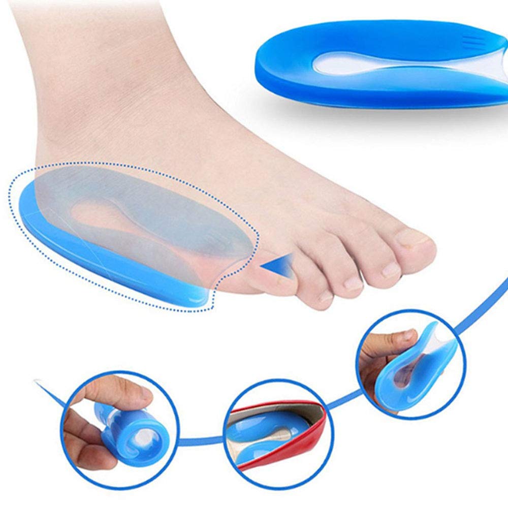 Cojín de silicona en forma de U, almohadilla para fascitis plantar diseñada para el cuidado doloroso del talón y los espolones óseos, 1 par (L)