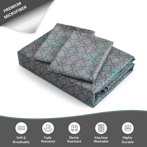 Miniatura 7 de Juego de funda de edredón, colección de ropa de cama 100% microfibra lavada para todas las estaciones, suave y transpirable de 3 piezas con cierre