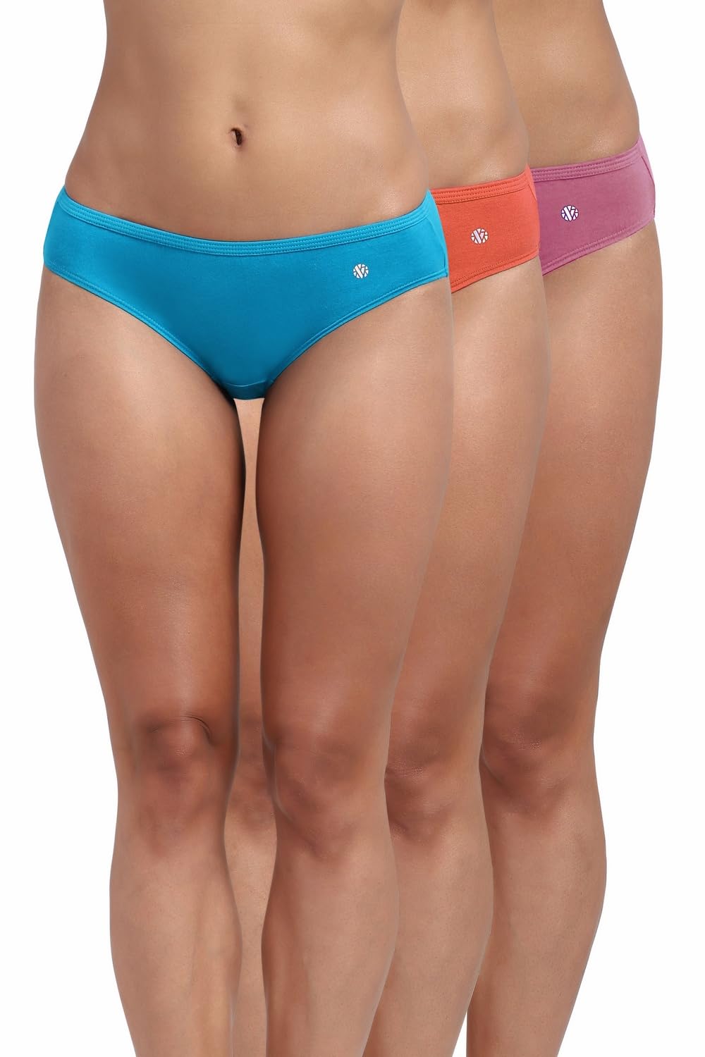 Women Anti Bacterial Bikini Panty - 100% Super Combed Cotton - No Marks Waistband, Moisture Wicking, Moderate Coverage