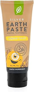 Redmond Earthpaste with Silver - Natural Non-Fluoride Toothpaste, 4 Ounce Tube (Lemon Twist)