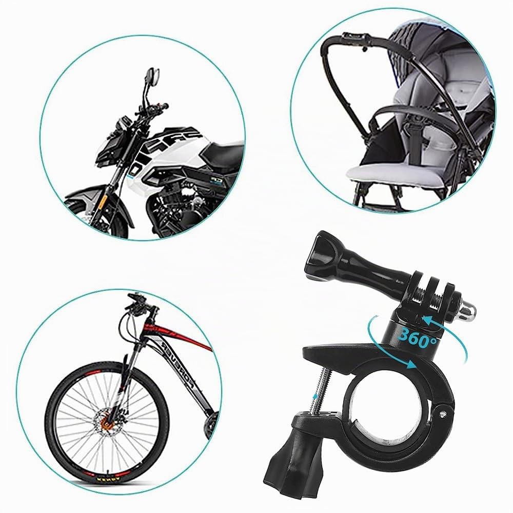 Soporte para Manillar de Bicicleta,Soporte para Bicicleta para Cámara de Acción,Soporte de Deportiva Camara para GoPro Hero