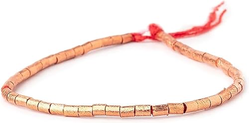 Miniatura 10 de Cuentas de tubo cepillado de cobre chapado en oro de 22 quilates de 0.118 x 0.157 in, 50 piezas, agujero grande